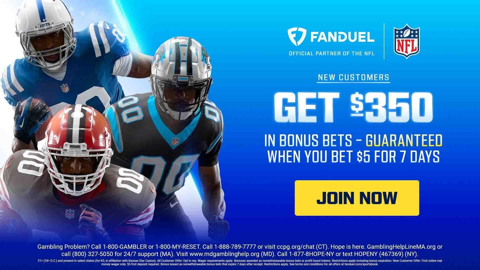Get $350 in Bonus Bets with FanDuel for NFL Kickoff Game: Patriots vs. Seahawks